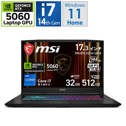 MSI(GGXAC) Q[~Om[gp\R Katana 17 HX B14W ubN  KATANA17HXB14WFK5060[RTX5060]